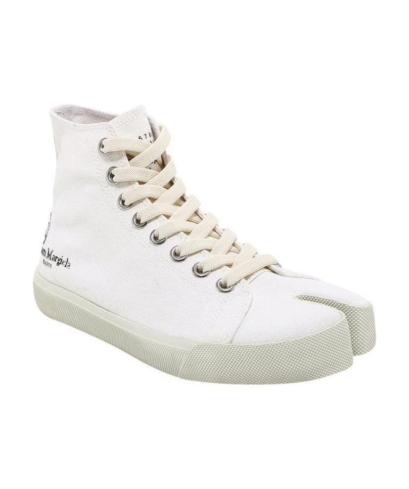 Maison Margiela Tabi High-top Canvas Sneakers In White