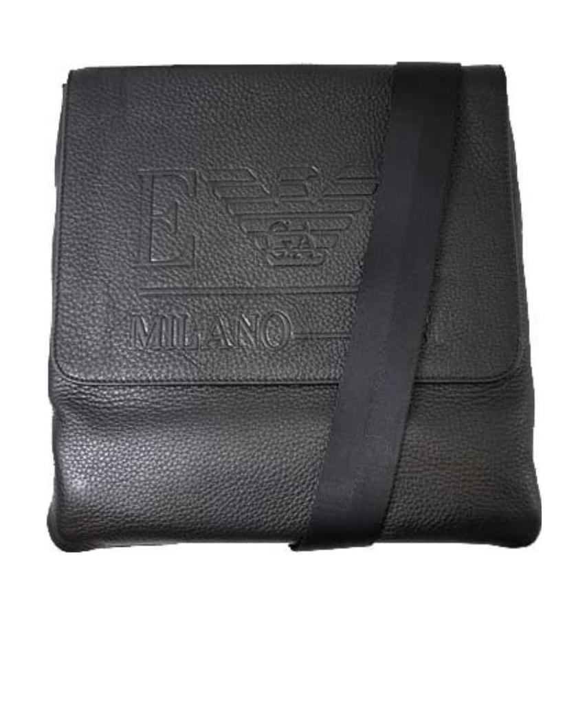 Emporio Armani Logo Details Satchel In Black