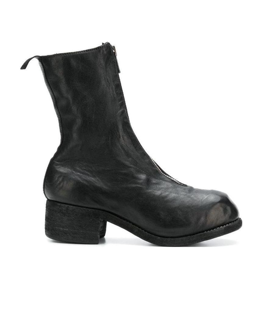 Guidi Black Horse And Calf Leather Boots With Side Zip Women In Black