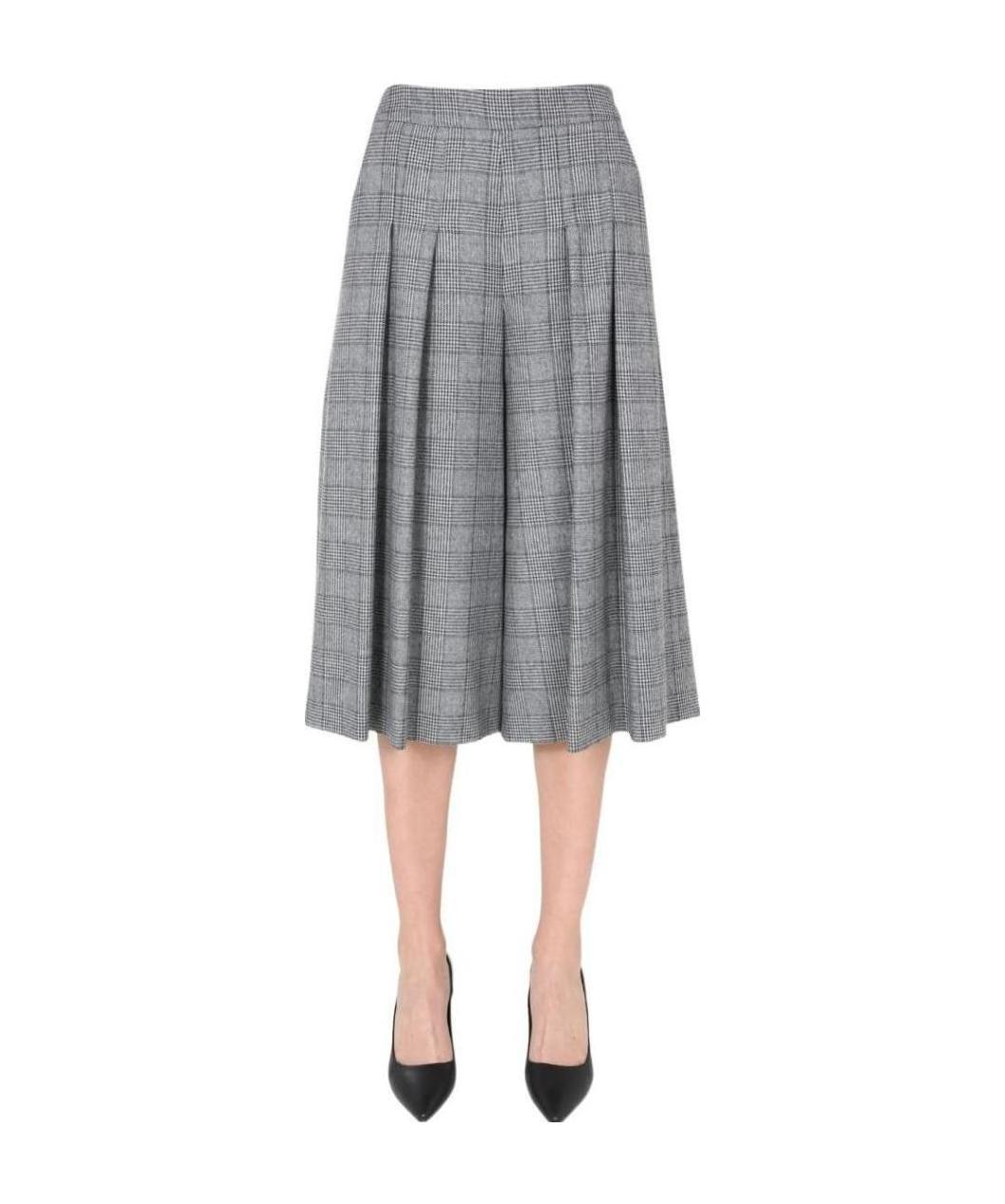 Moschino Checkered Skirt Pants In Gray