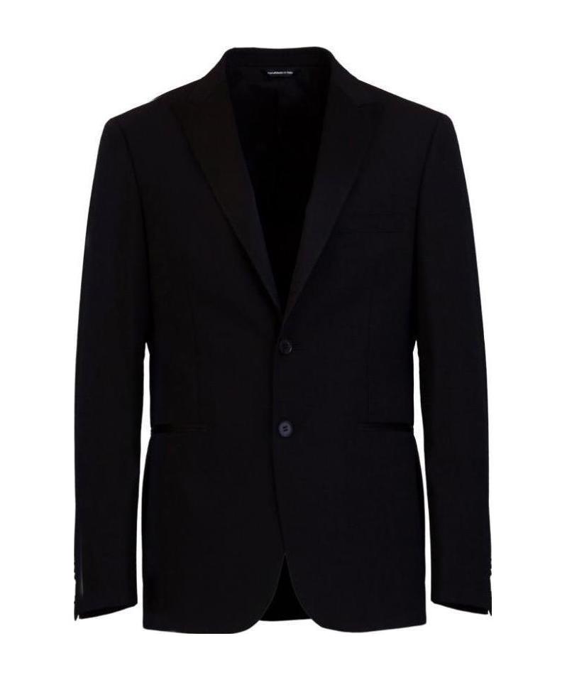 Tonello Blue Wool Jacket In Black