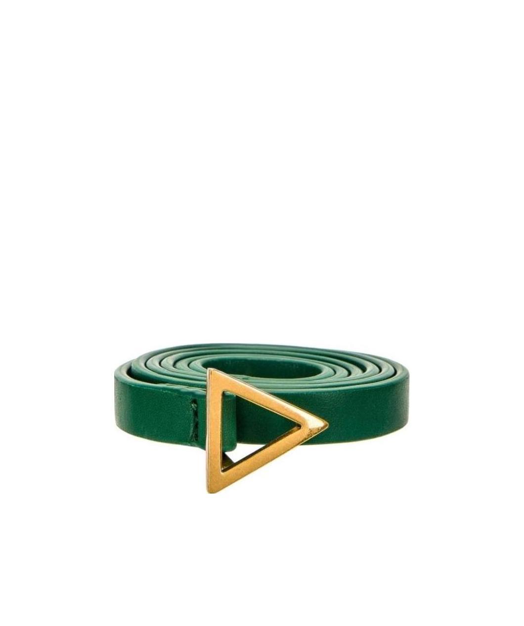 Bottega Veneta Triangle Buckle Thin Belt In Green