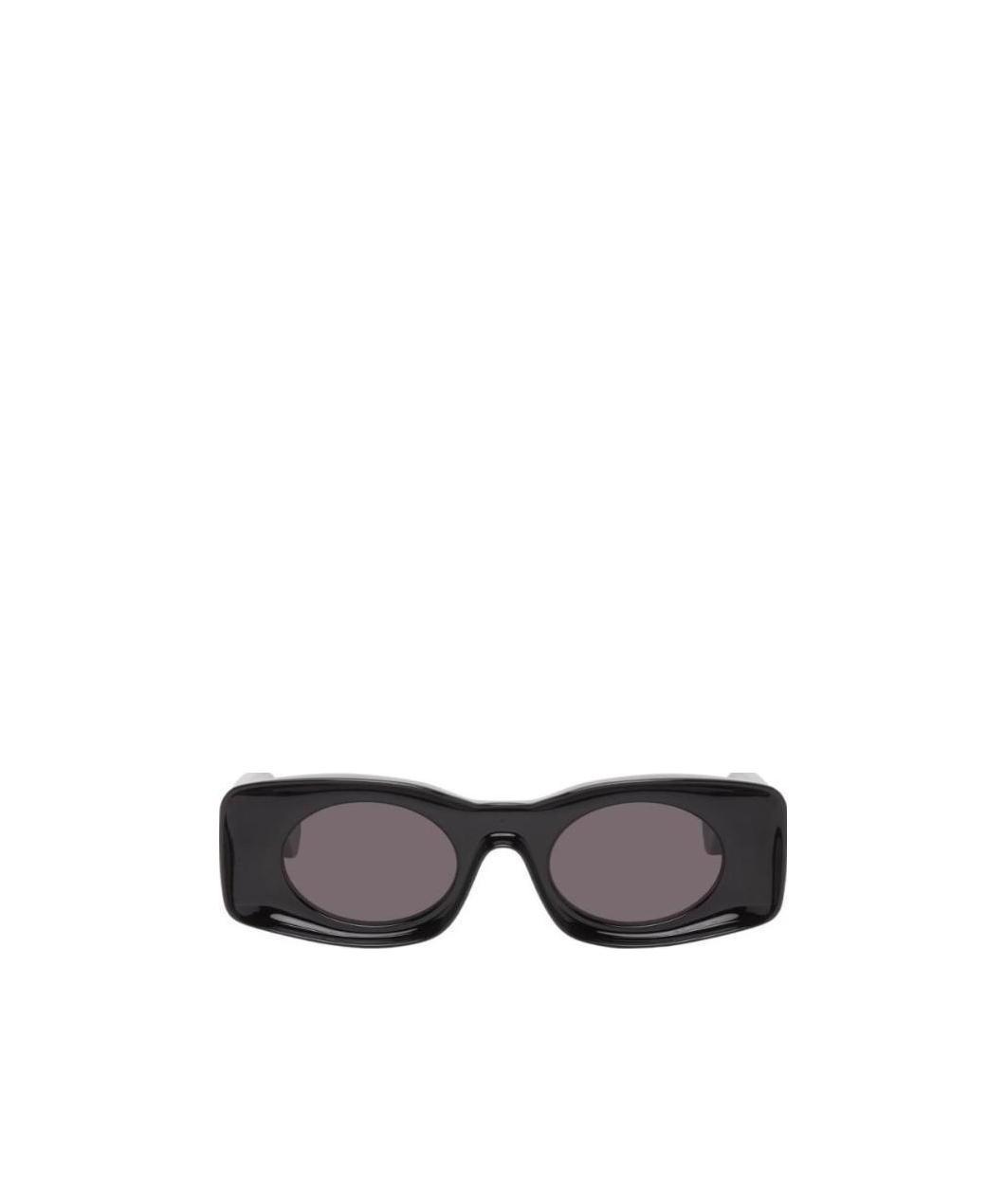 Loewe Logo Polished Super-large Frame Sunglasses In Black