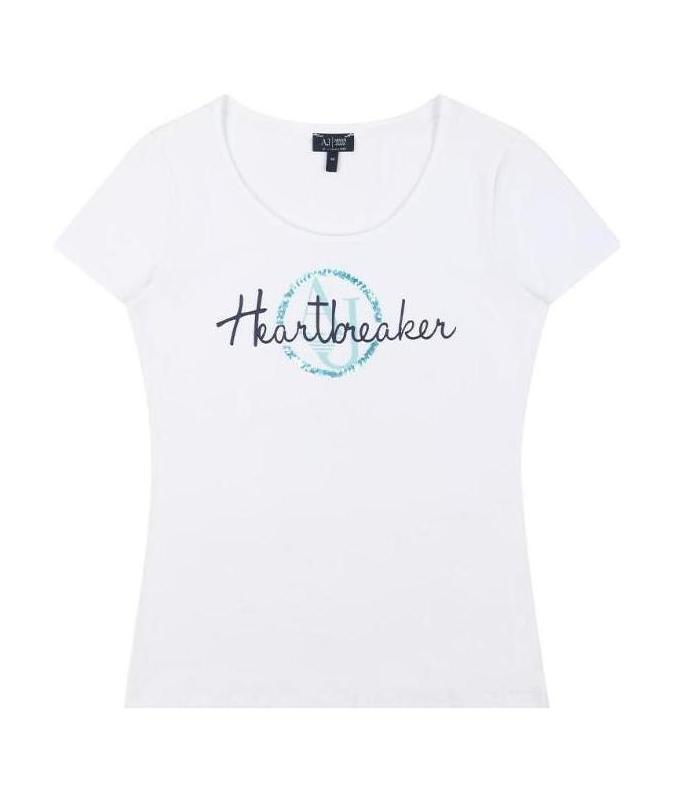 Shop Armani Jeans Round-necked T-shirt In White