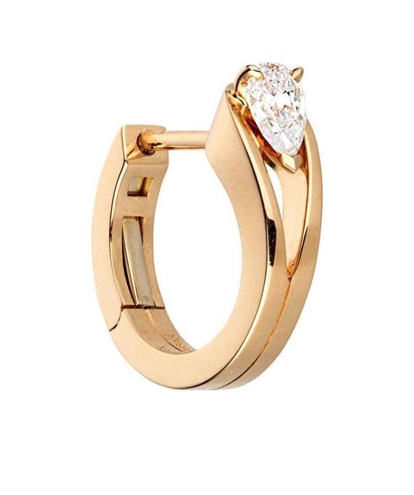 Repossi 18kt Rose Gold Diamond Huggie Earring In Yellow