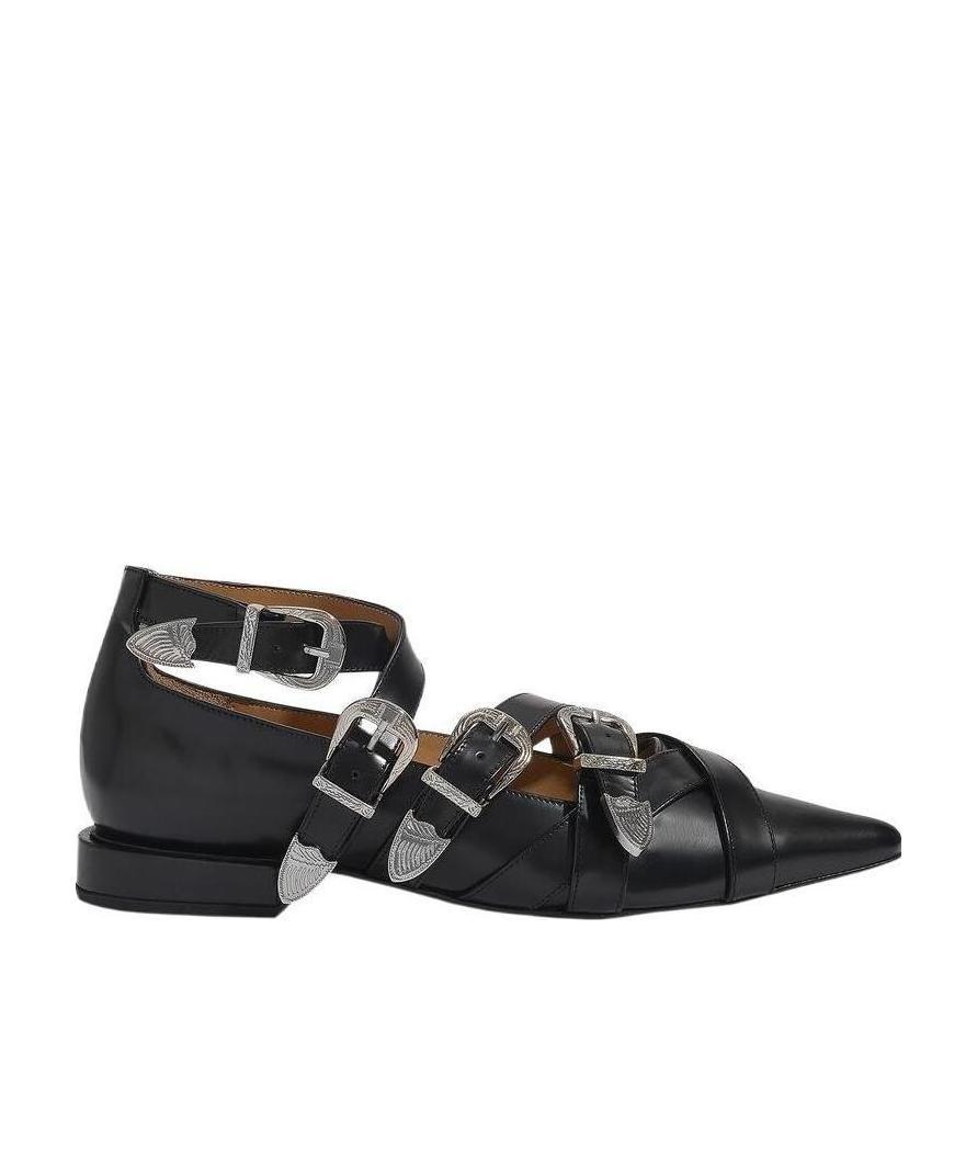 Toga Cross Strap Flat In Black