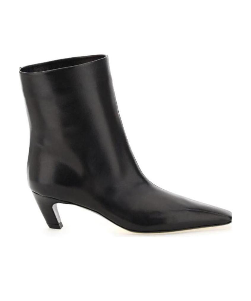 Khaite Square Toe Boots In Black