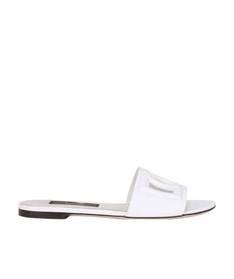 Shop Dolce & Gabbana Dg Millennials Logo Slides In White