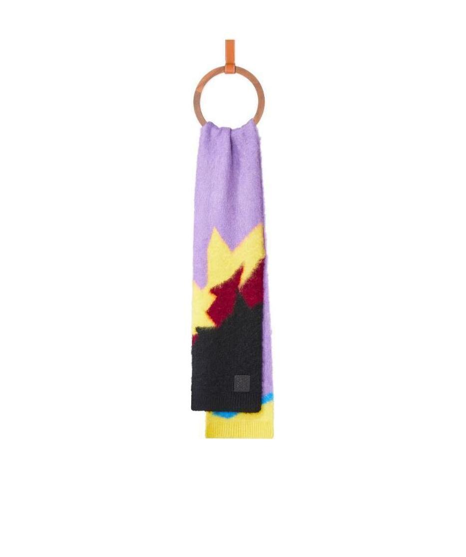 Loewe Inlaid Woven Scarf In Multicolor