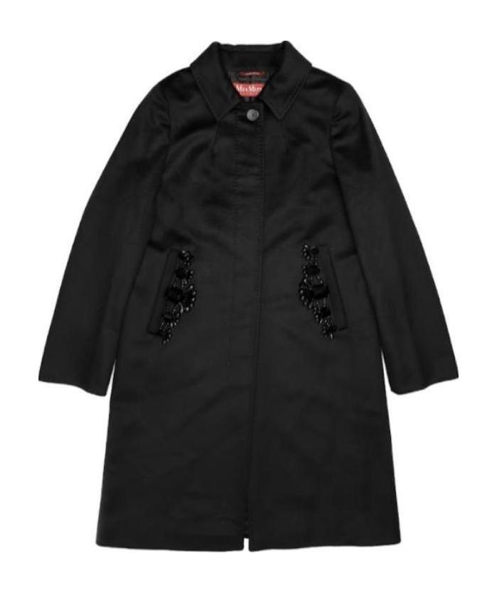 Max Mara Lapel Coat In Black