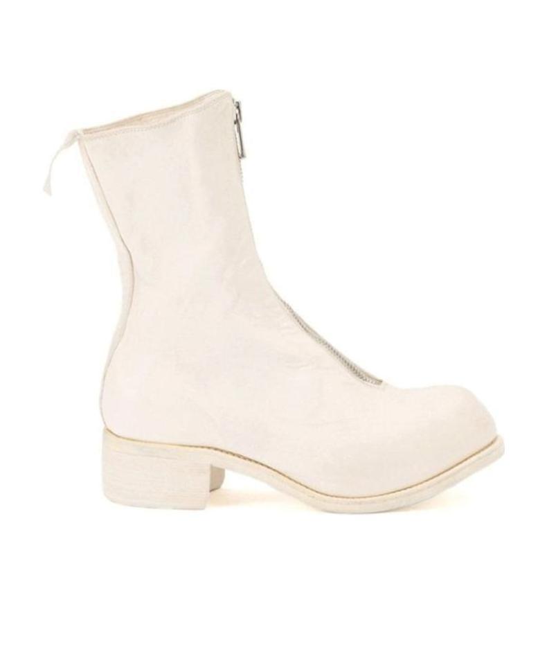 Shop Guidi Zip Front Chunky Sole Boots In White