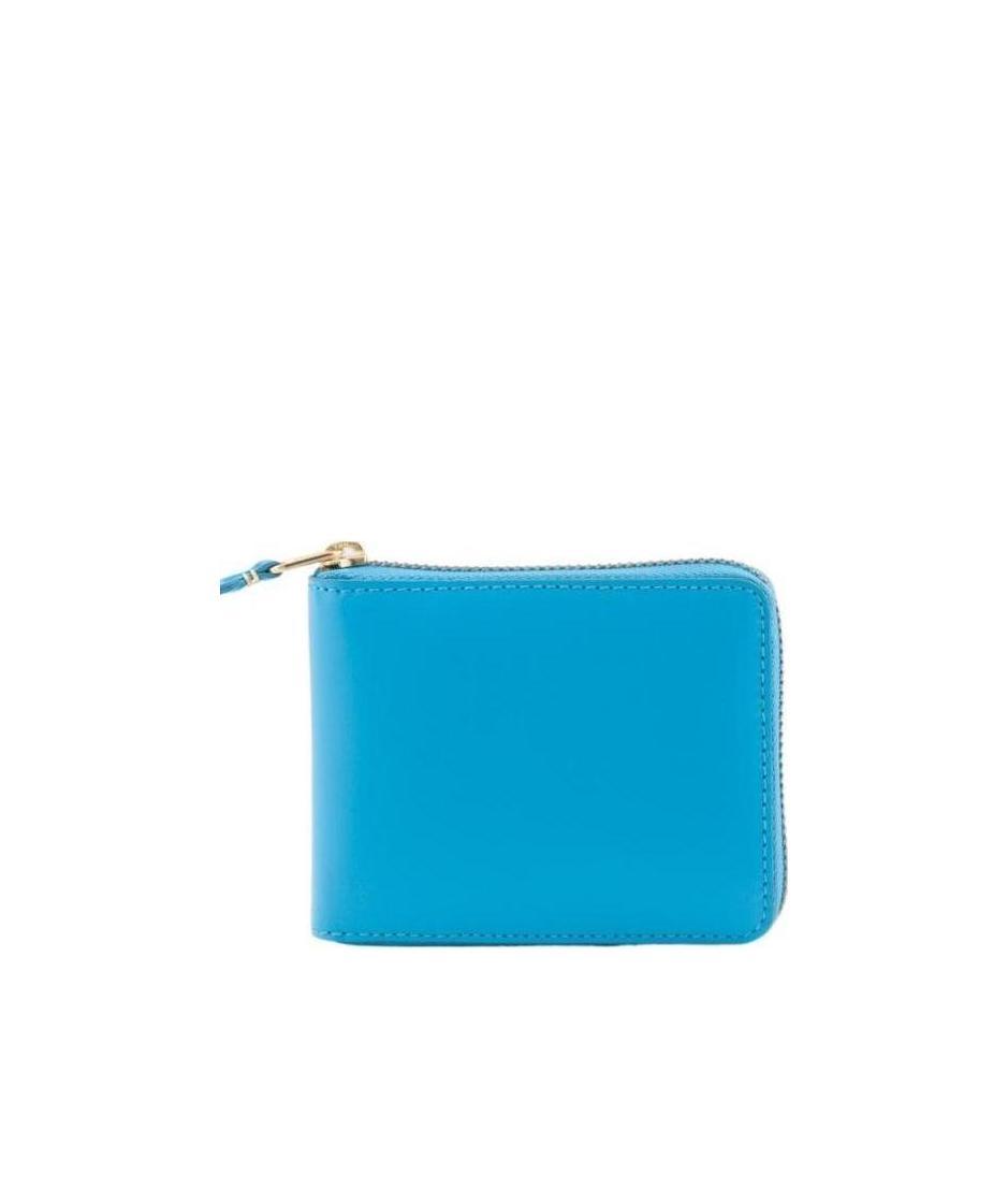 Comme Des Garçons Classic Zip Around Wallet Portfolio In Blue