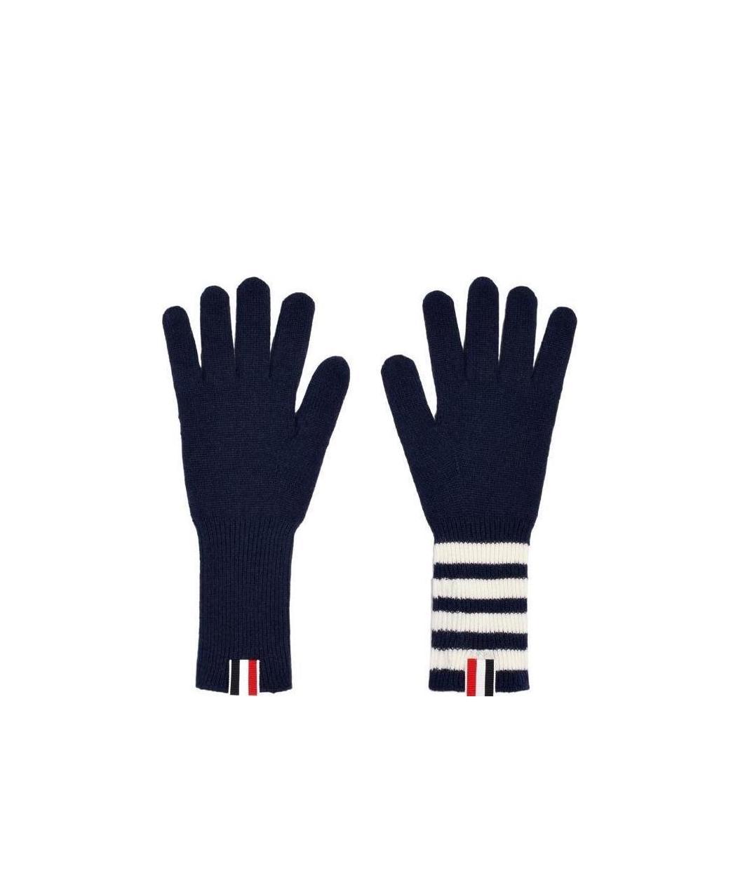 Thom Browne Rib Cashmere Gloves Blue