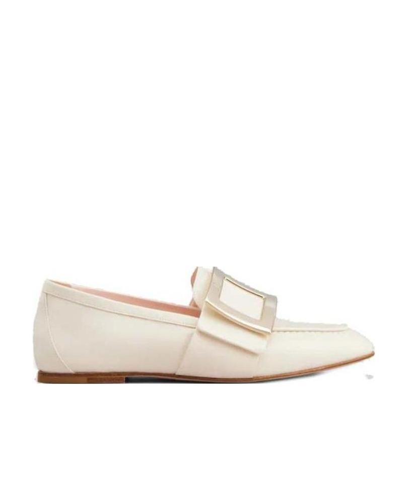 Roger Vivier Logo Flat Shoes In Nude