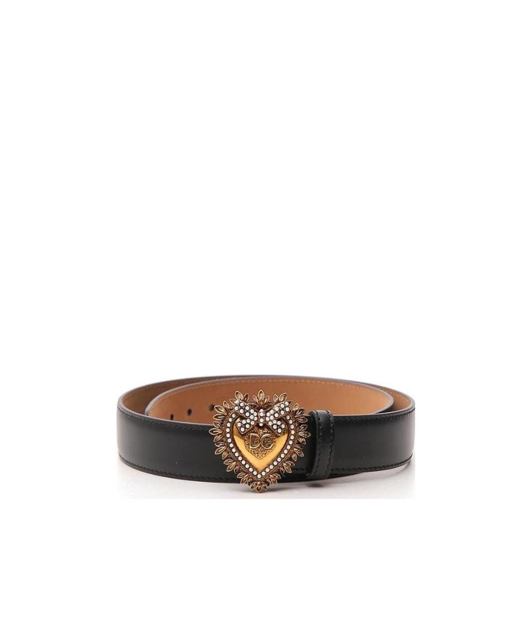 Dolce & Gabbana Devotion Leather Belt In Black