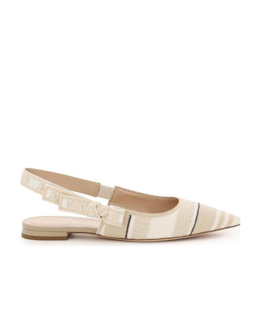 DIOR STRIPED POINTED FLAT SHOES