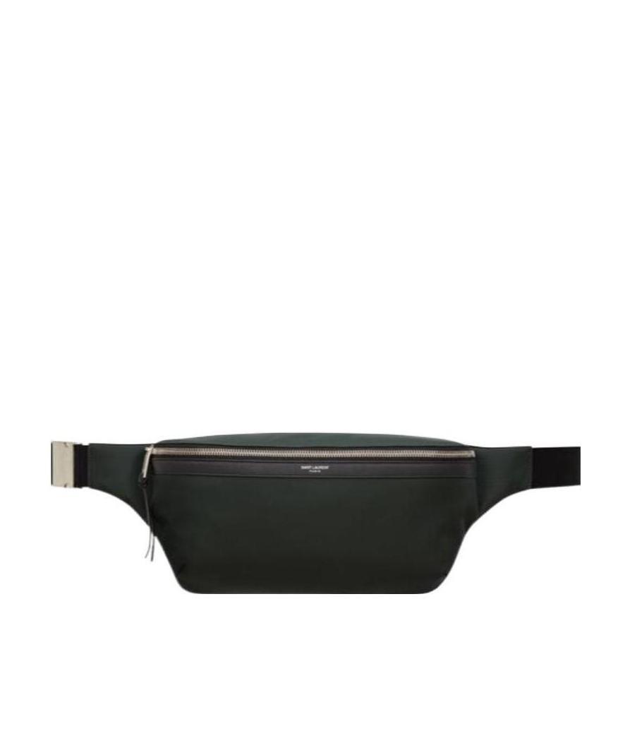 Saint Laurent City Logo-print Belt Bag In Green