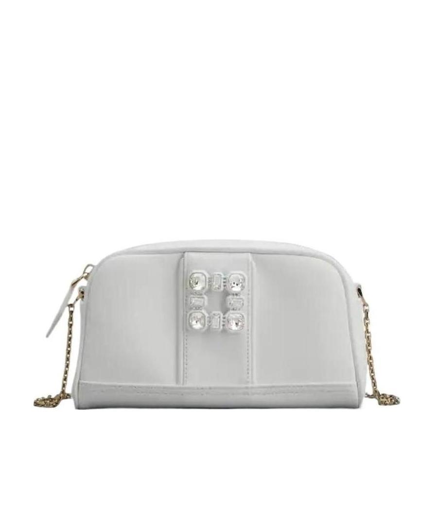 Roger Vivier Walky Viv' Strass Buckle Camera Bag In Gray