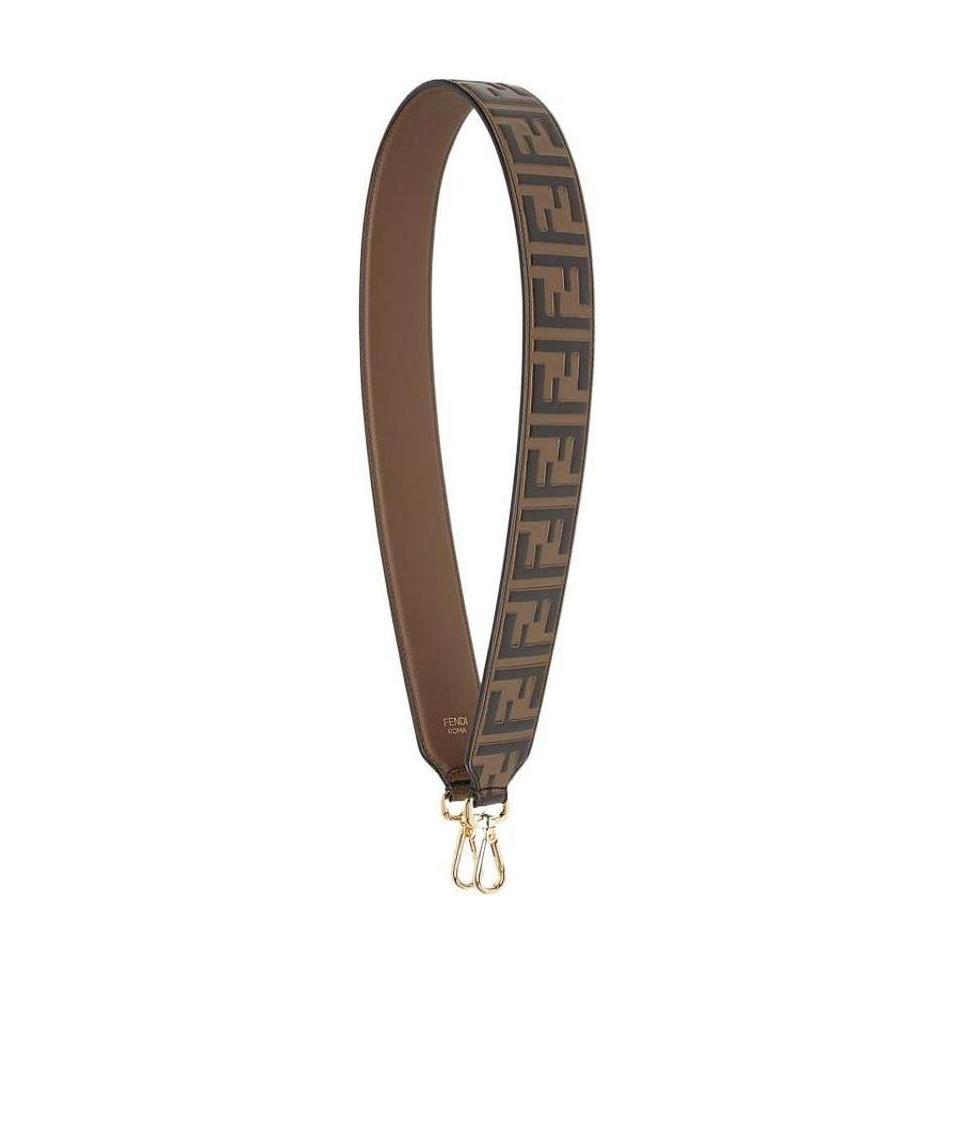 Fendi Brand Logo Shoulder Strap In Brown
