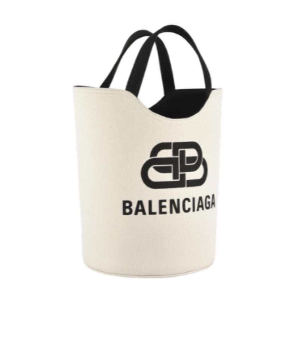 Balenciaga Wave Printed Shoulder Bag In White