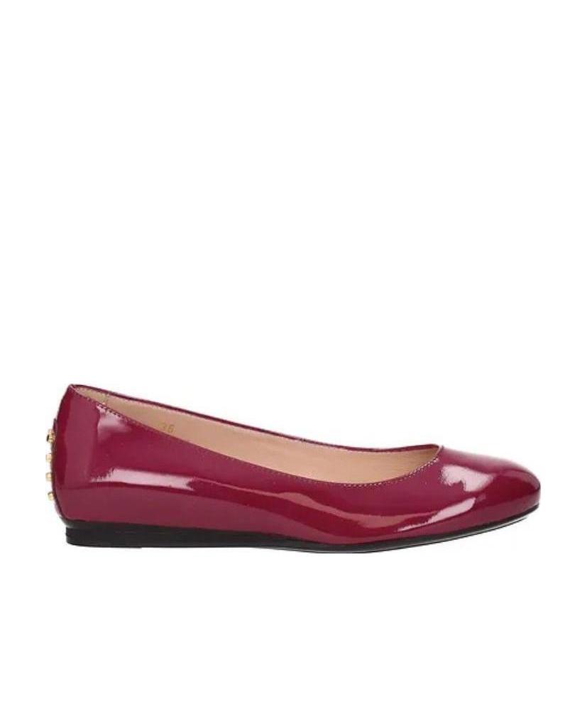 Shop Tod's Round Head Ballet Shoes In Red