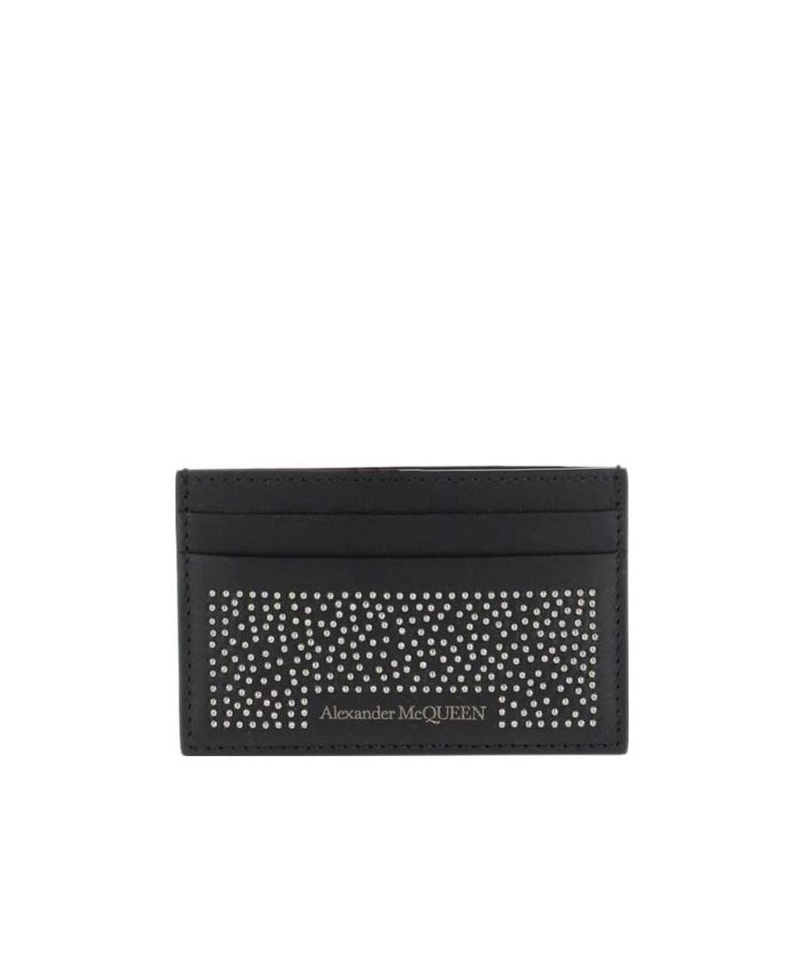 Alexander Mcqueen Rivet Leather Clip In Black