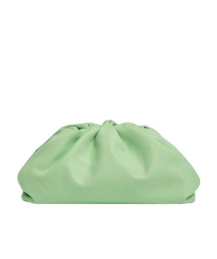 Bottega Veneta The Pouch Clutch Bag In Green