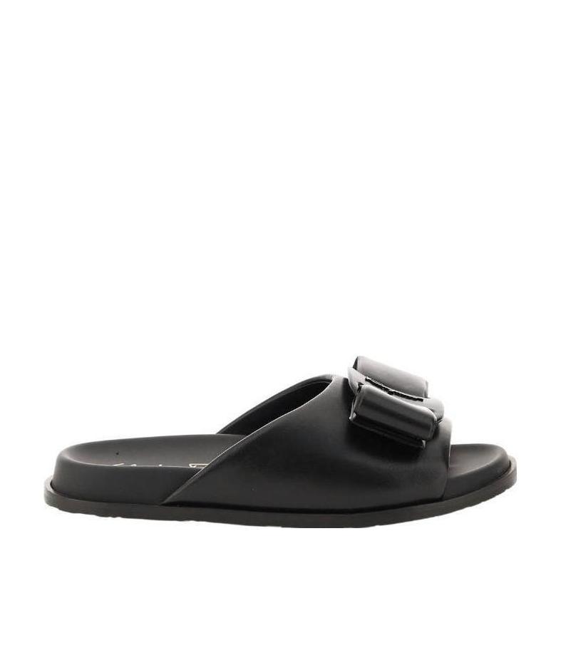 FERRAGAMO VIRGIL BOW-DETAIL LEATHER SANDALS