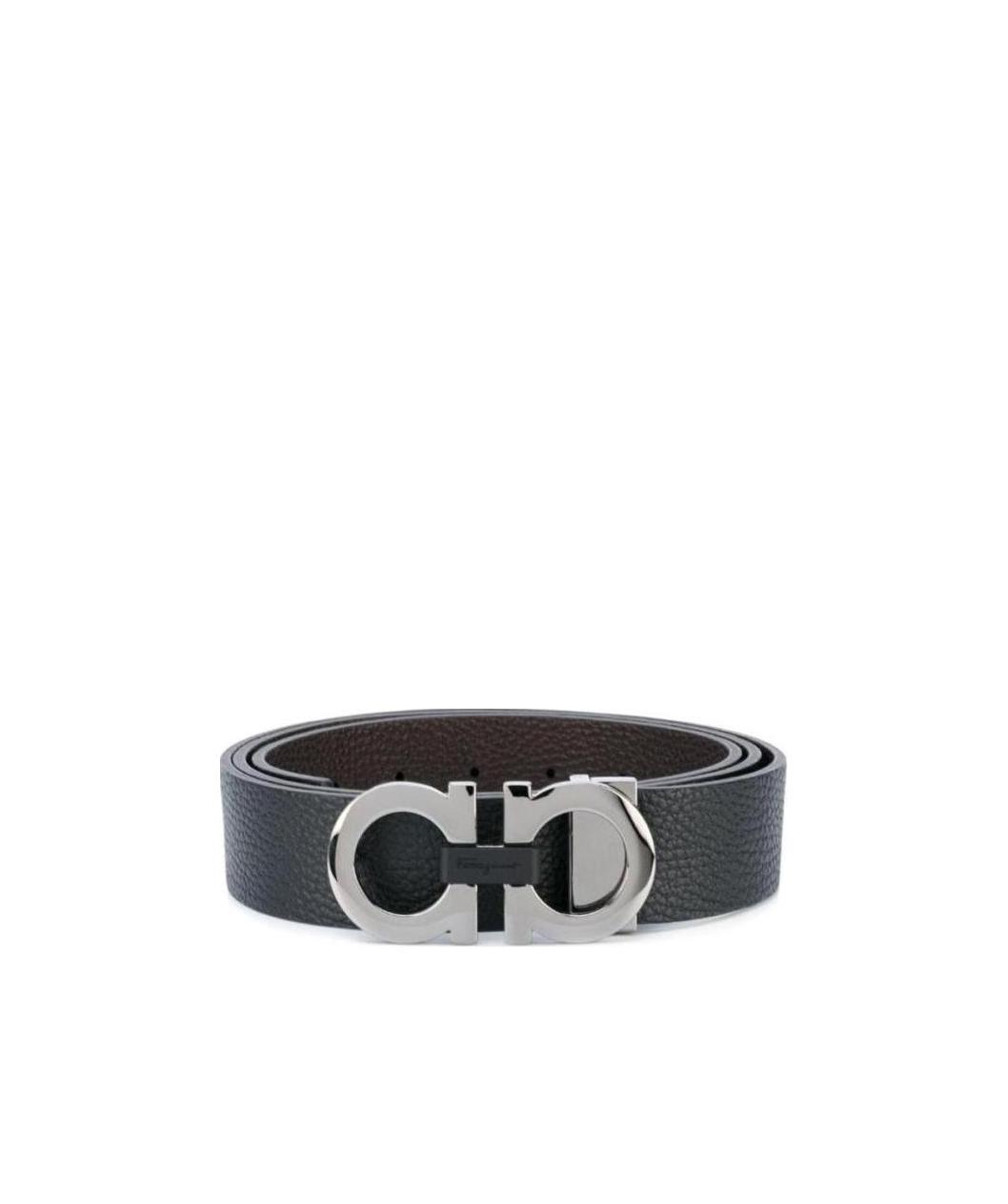 Ferragamo Gancini Buckle Belt In Black