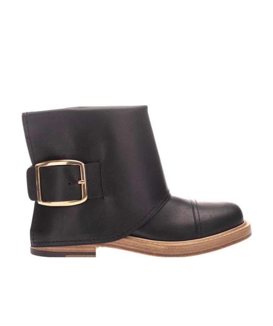 Alexander Mcqueen Buckle-detail Ankle Boots In Black