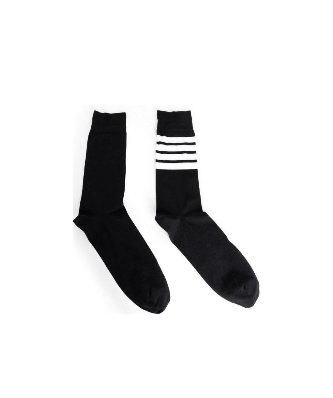 Thom Browne Athletic Mid Calf Socks In Black