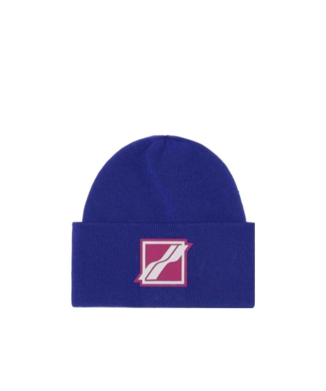 We11 Done Logo Details Pullover Hat In Blue