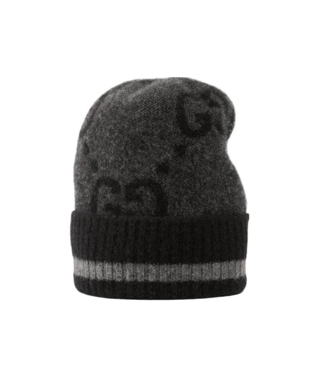 Gucci Men Cashmere Hat With Gg In Gray