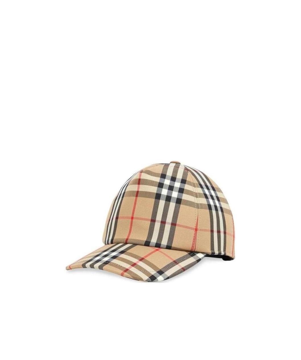 Burberry Check Pattern Cap Curved Brim Design In Brown