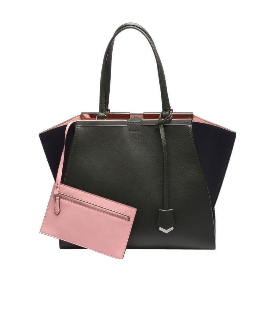 Fendi Logo Details Handbag In Black