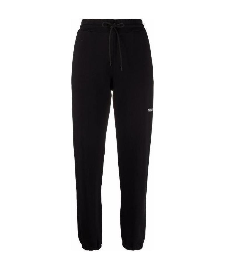 Msgm Logo-print Cotton Joggers In Black