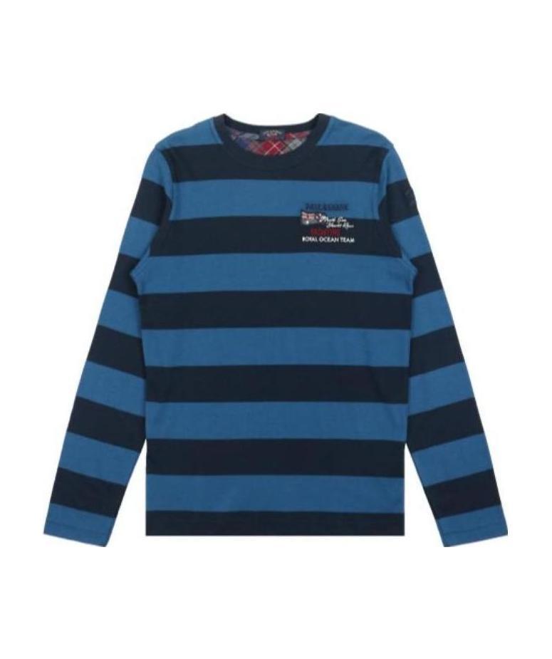 PAUL & SHARK STRIPED LOGO LONG-SLEEVED T-SHIRT