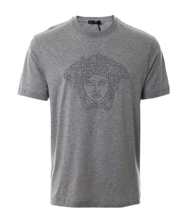 Versace Logo T-shirt In Gray