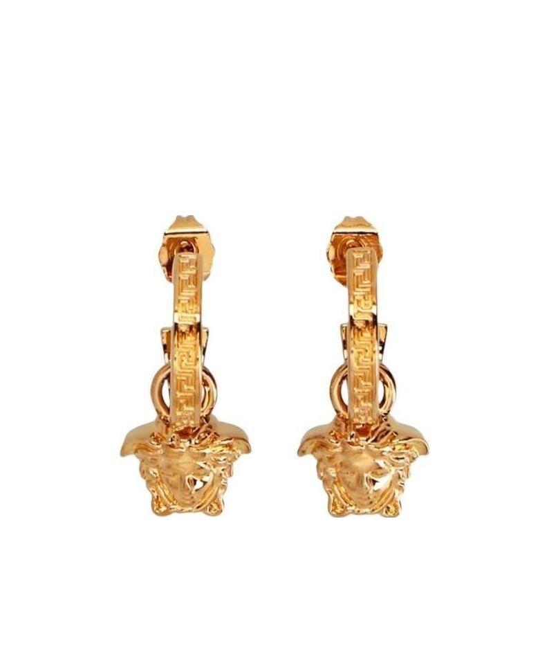 Versace La Medusa Earrings In Yellow