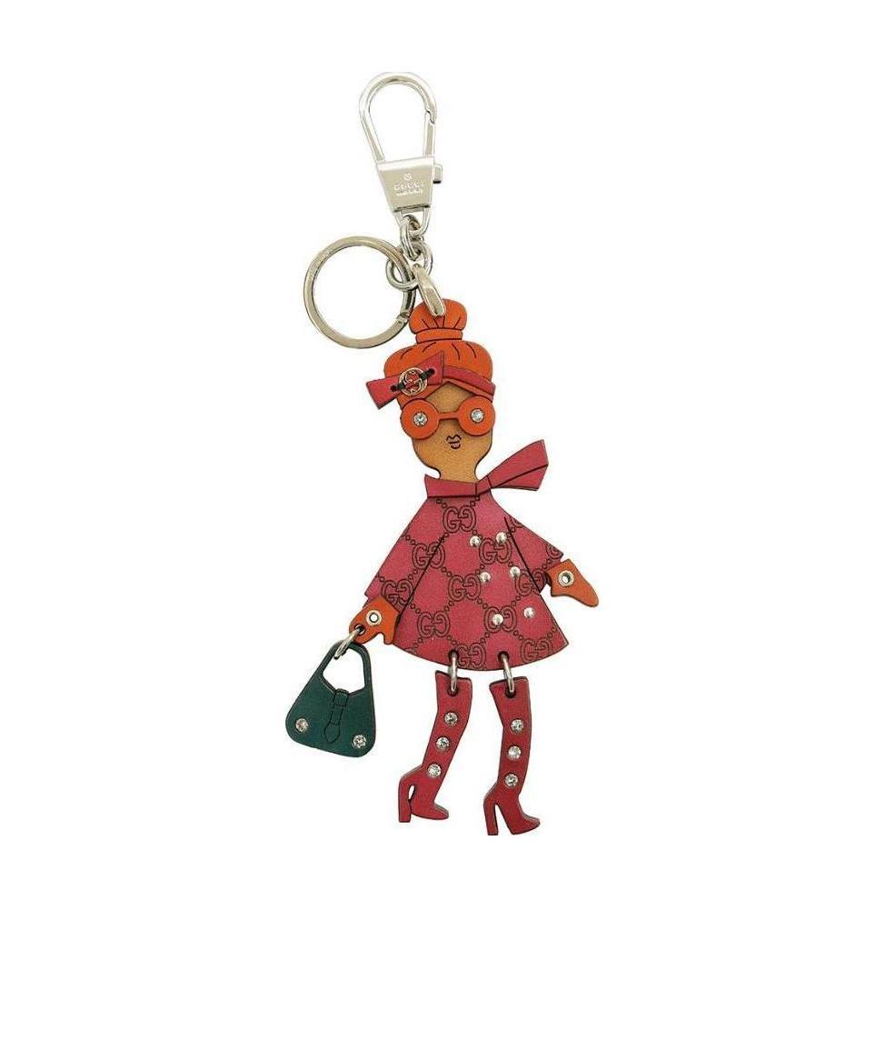 Gucci Doll Key Chain In Brown