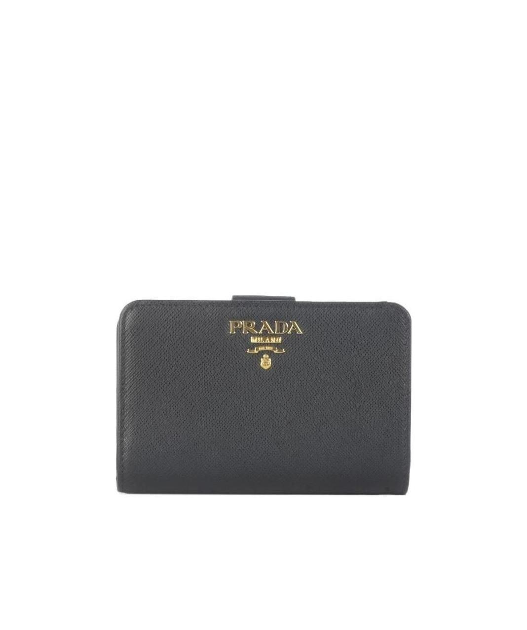Prada Medium Logo Wallet In Black