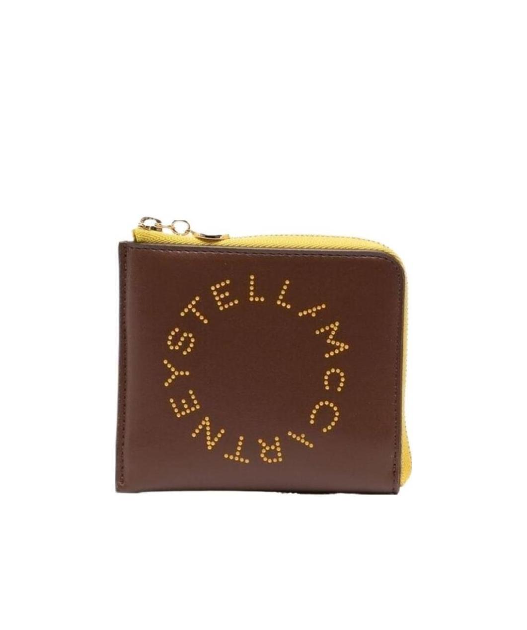 Stella Mccartney Stella Logo Zip-around Cardholder In Brown