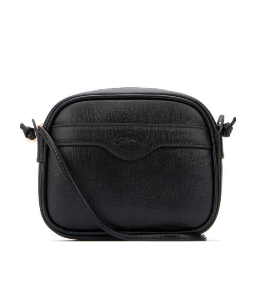 Longchamp Embossed Shoulder Bag In Black