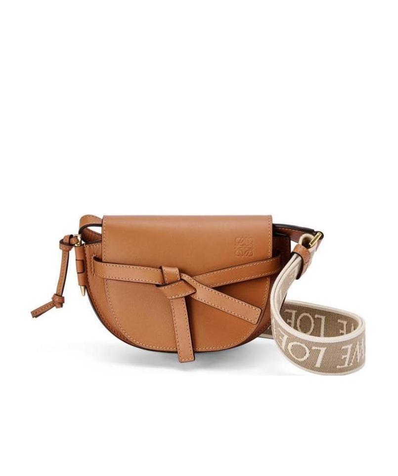 Loewe Mini Gate Dual Bag In Brown