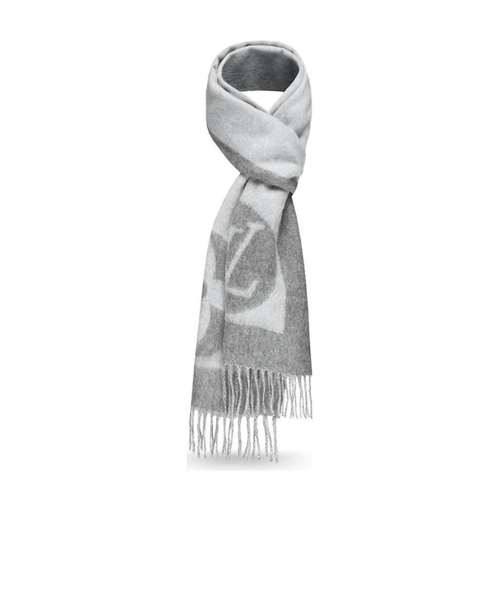 Pre-owned Louis Vuitton Cardiff Scarf In Gray