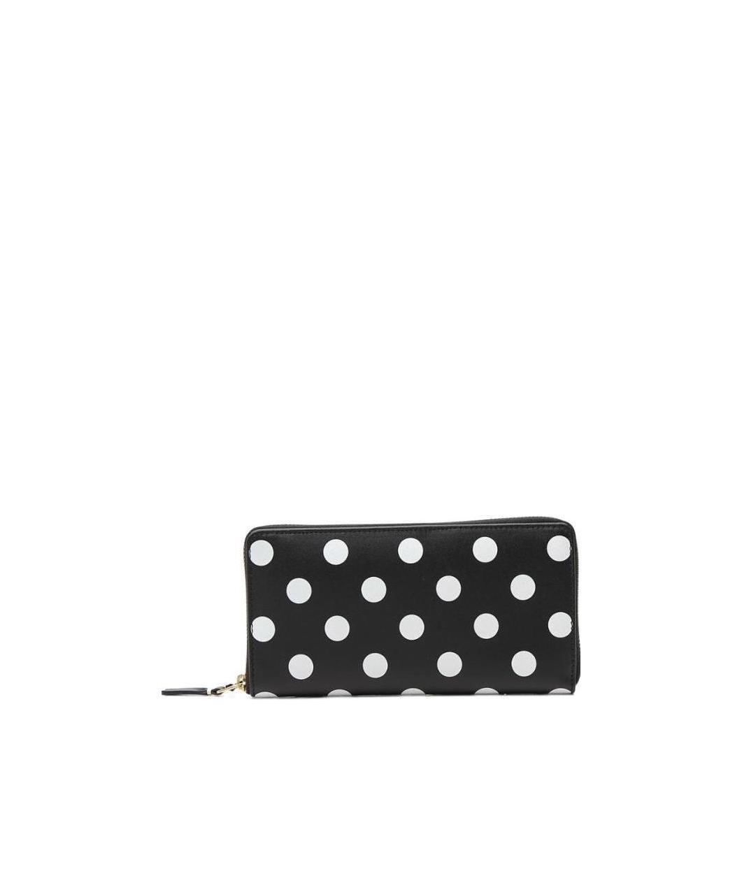 Comme Des Garçons Polka Dot Continental Wallet In Gray