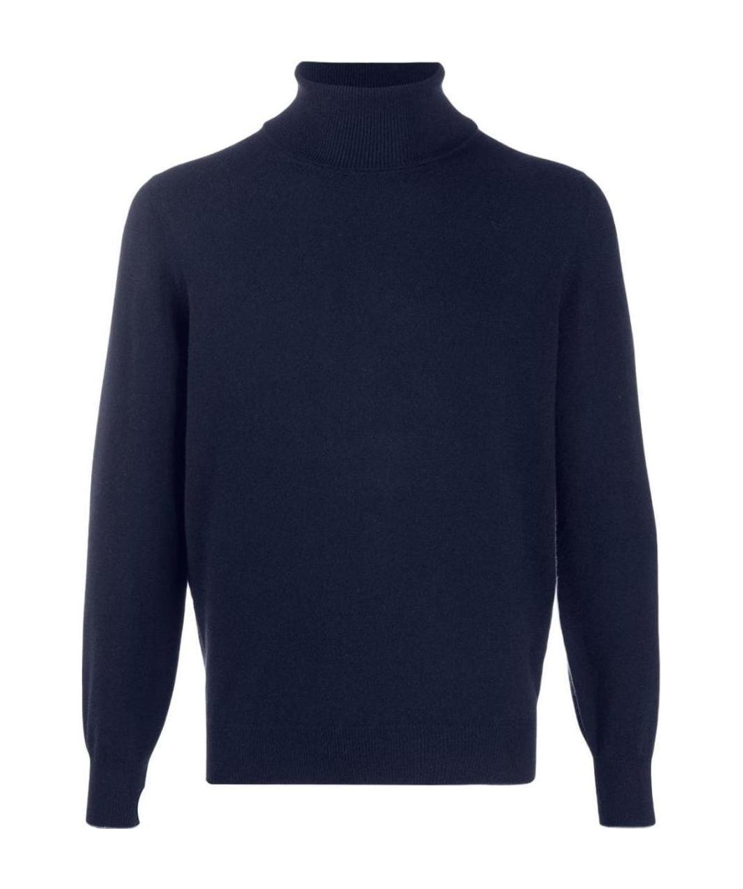 Brunello Cucinelli Knit Turtleneck Sweater Ribbed Cuffs In Black