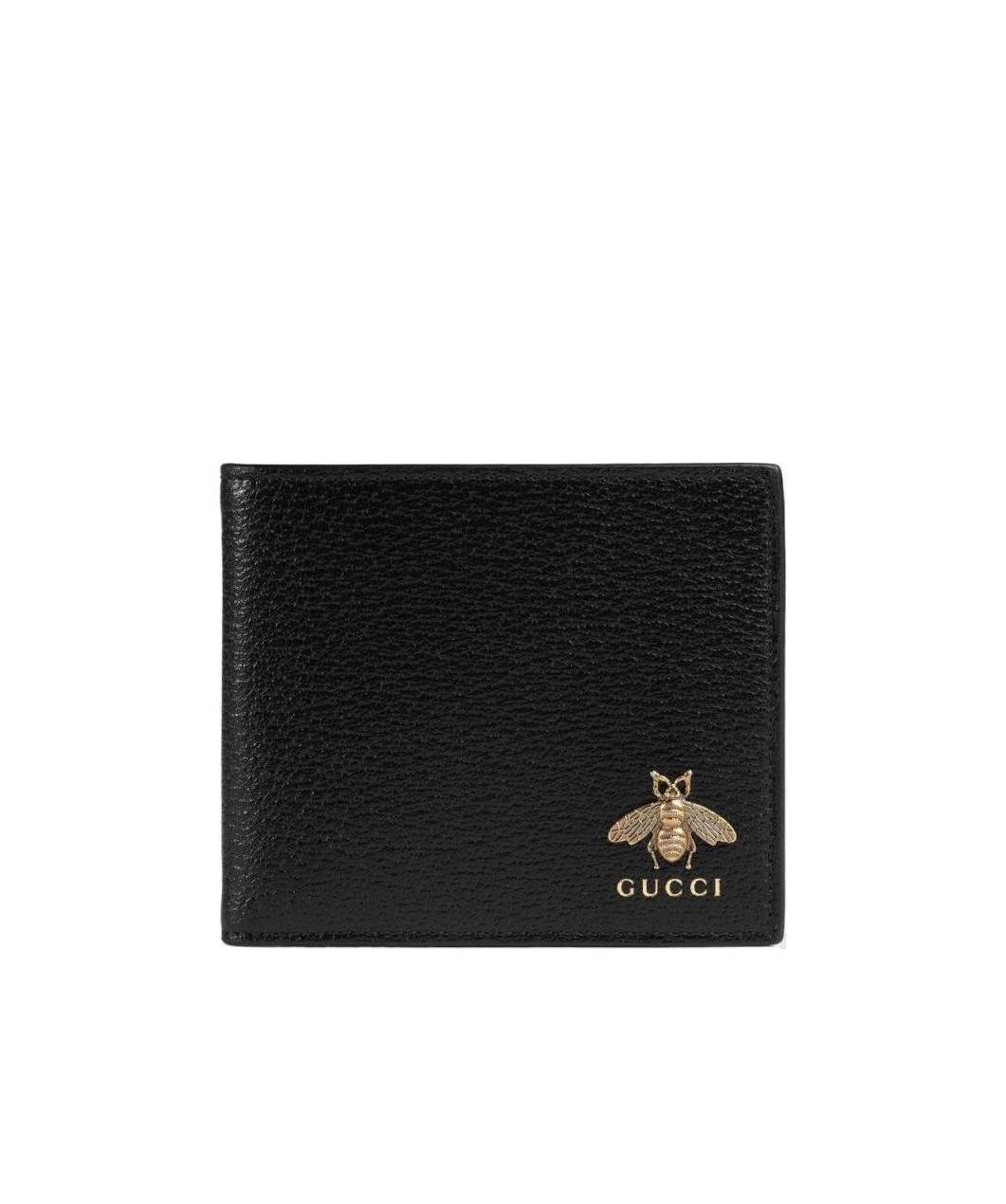 Gucci Animalier Leather Coin Wallet In Black