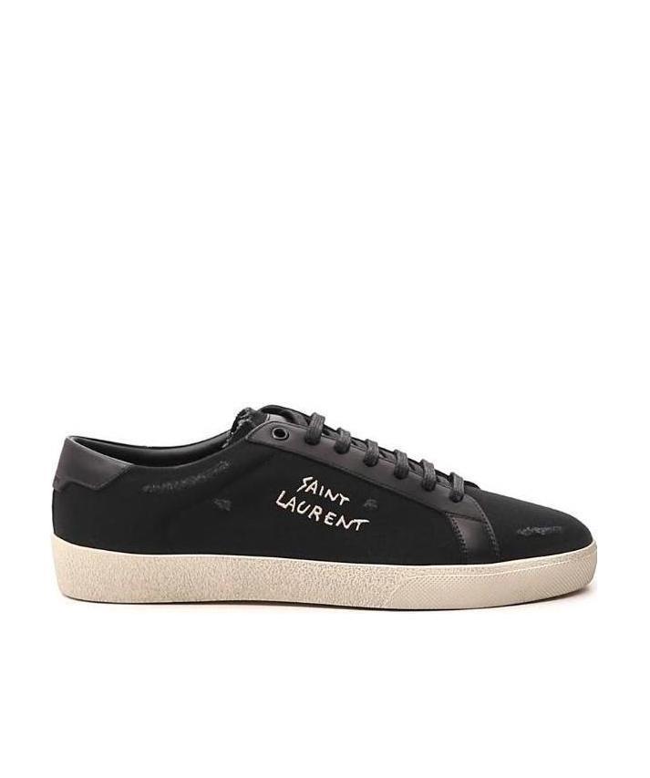 Saint Laurent Logo-print Low-top Sneakers In Black