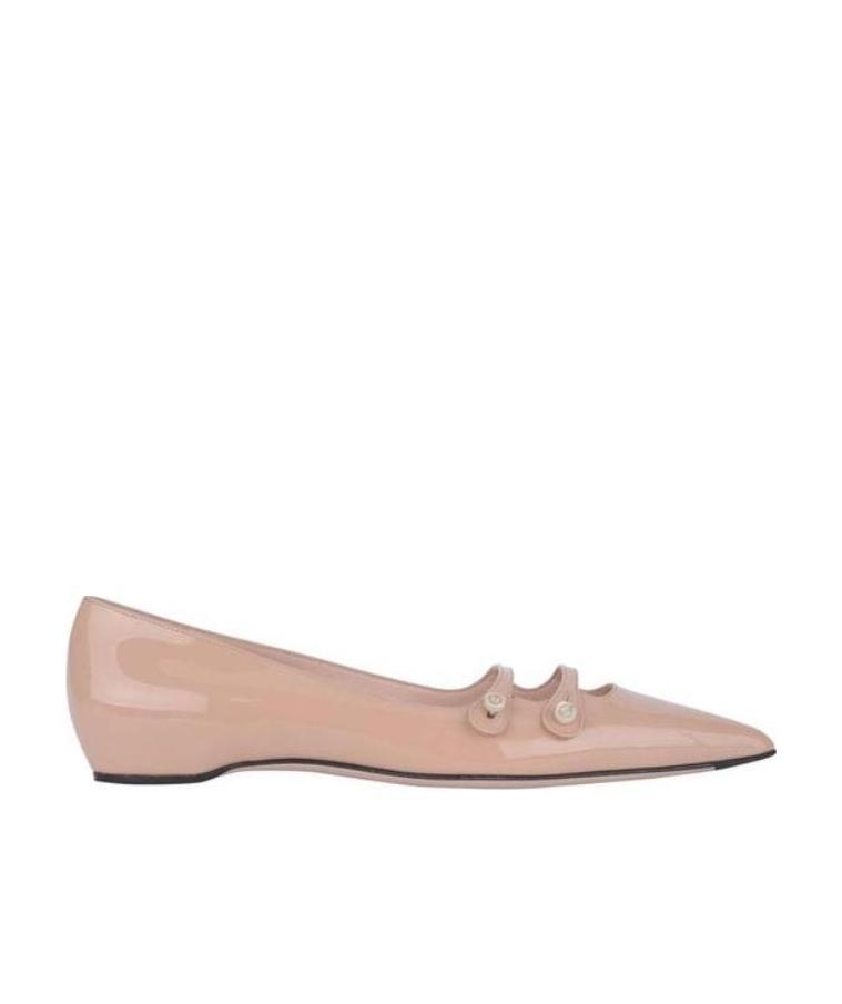 Gucci Logo Button Flat Shoes In Pink
